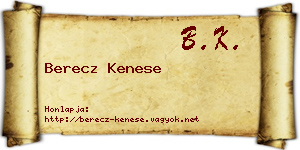 Berecz Kenese névjegykártya